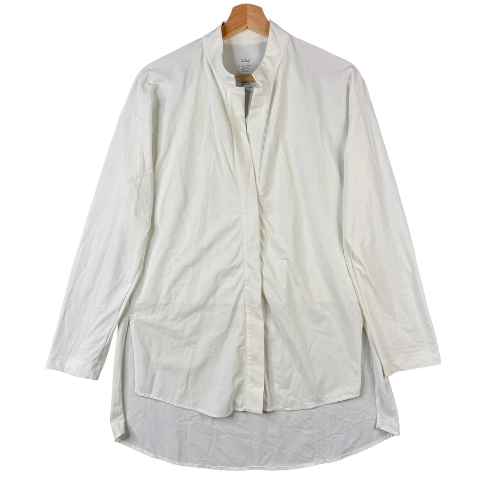 ADAY Something Borrowed Shirt White SLS-WHT-97MD Technical Oversized Blouse M